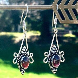 RUBELLITE pink tourmaline filigree drop earrings